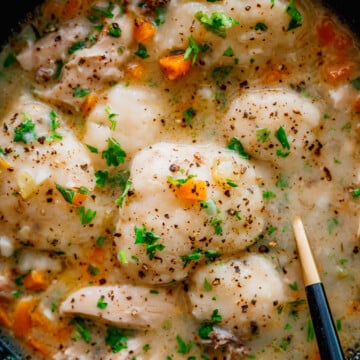 Cozy One-Pot Chicken Stew with Fluffy Sourdough Dumplings