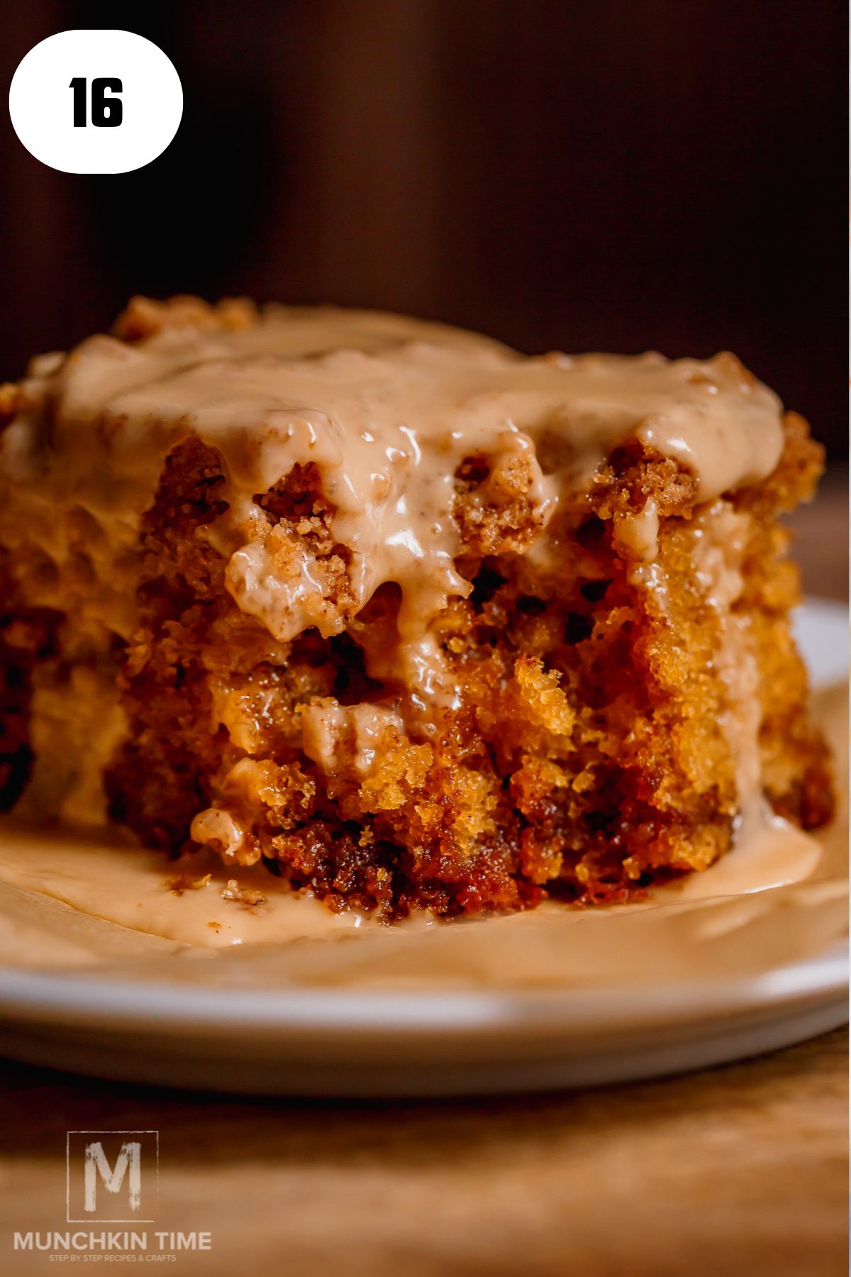 a close up of the Cinnamon Coffee Cake Recipe with Streusel & Coffee Glaze