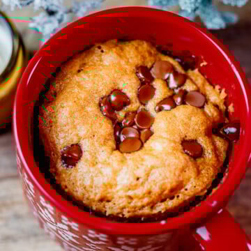 Easy Peanut Butter Mug Cake with Chocolate Chips (No Oven!)
