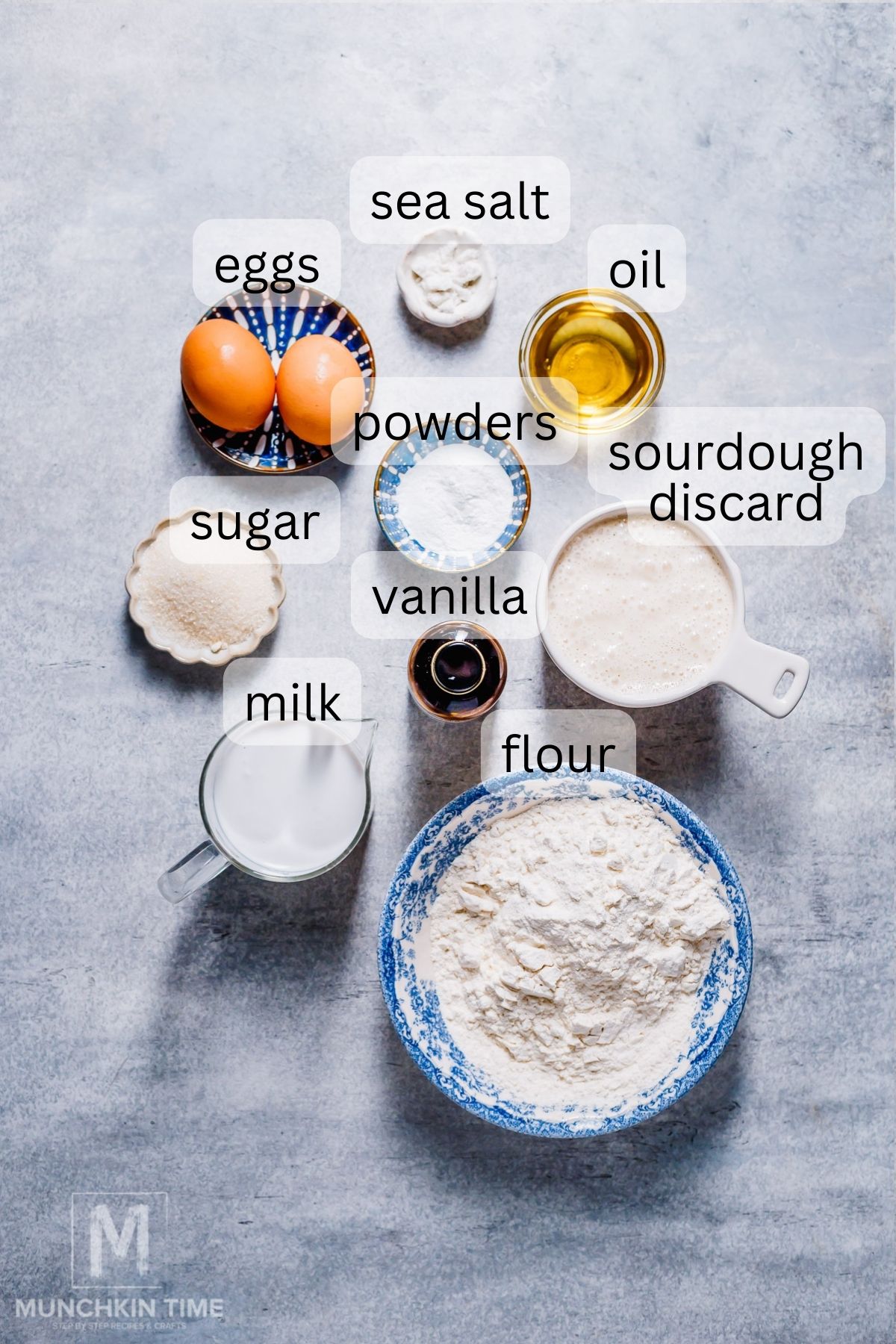 Ingredients for Fluffy Sourdough Waffles