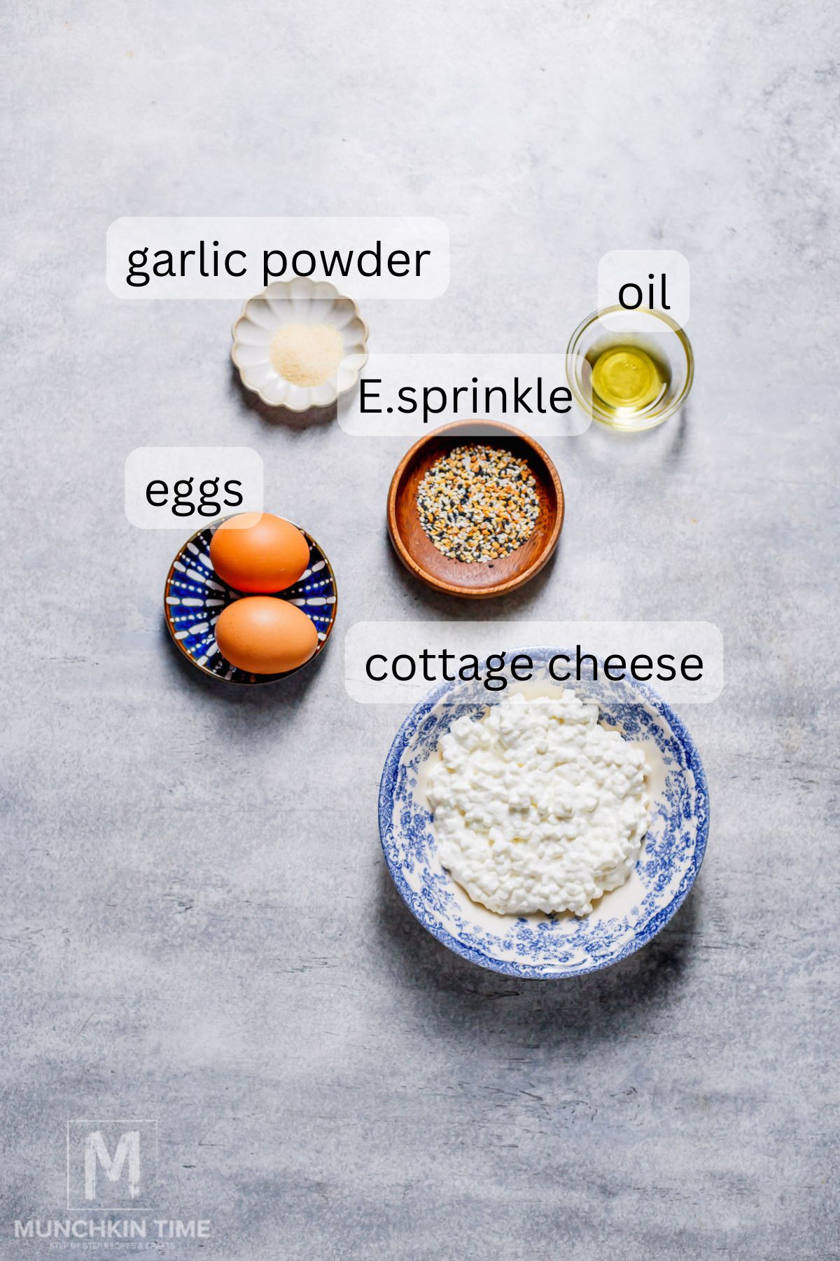 Ingredients for Cottage Cheese and Egg Flatbread
