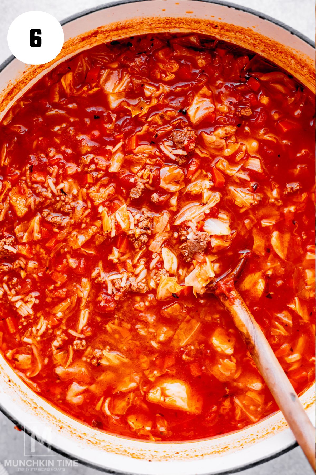 cabbage soup is done cooking.