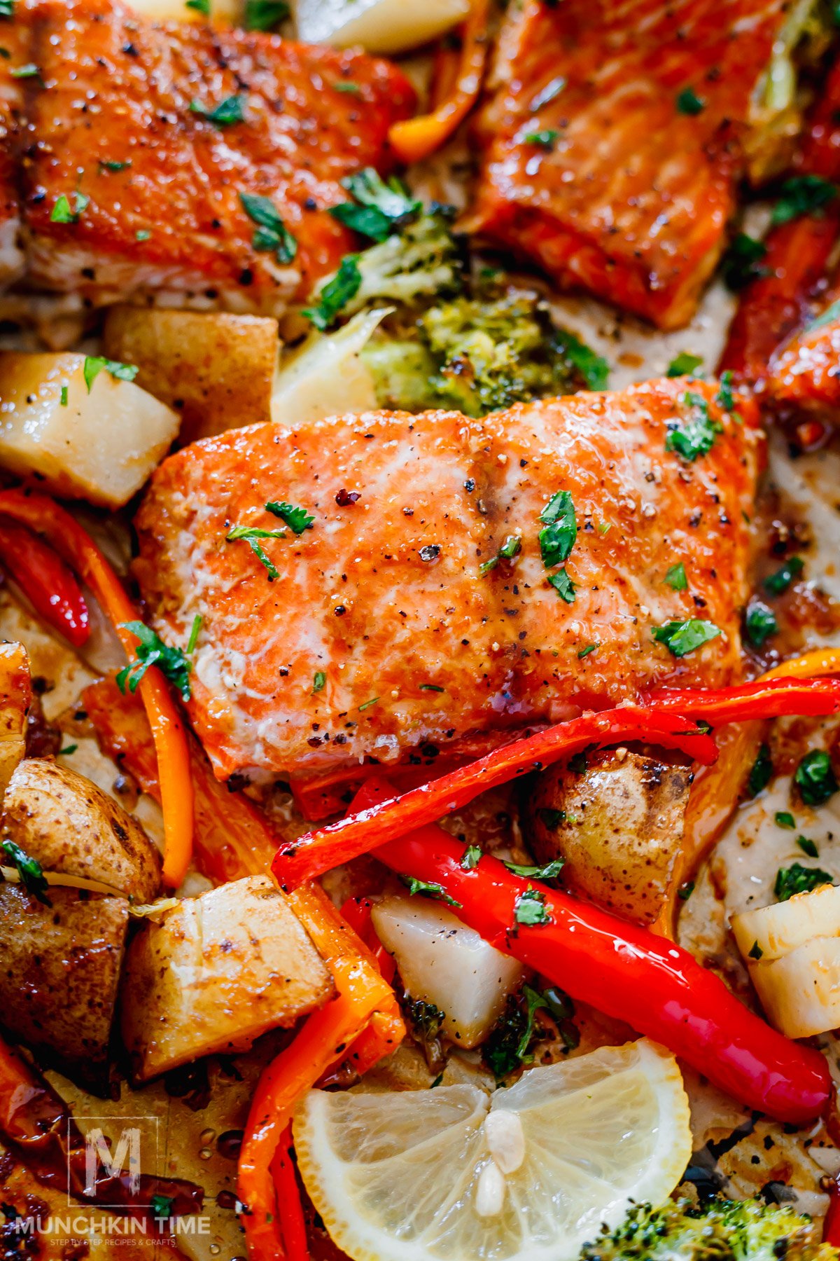 Sheet Pan Salmon Dinner: Honey Garlic Salmon with Veggies