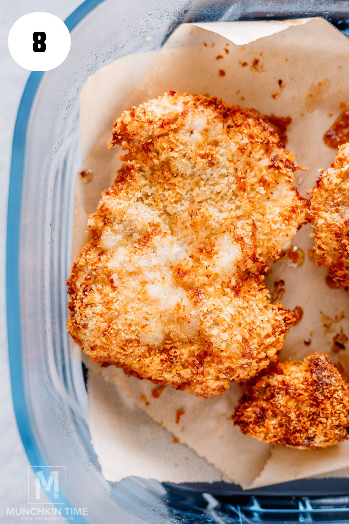 air fryer chicken katsu done frying.