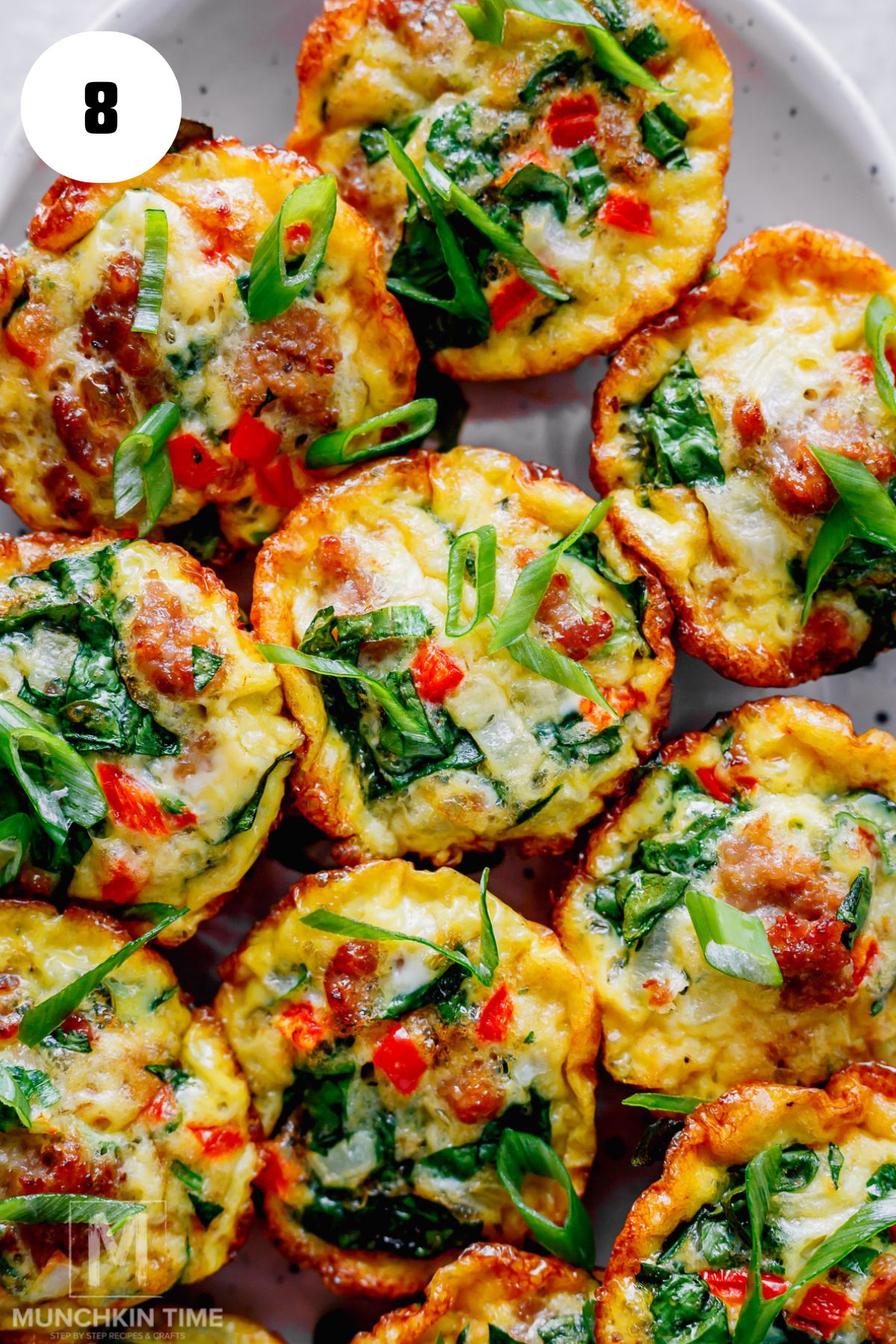 Breakfast Egg Muffins with Sausage cooled and ready to be eaten.