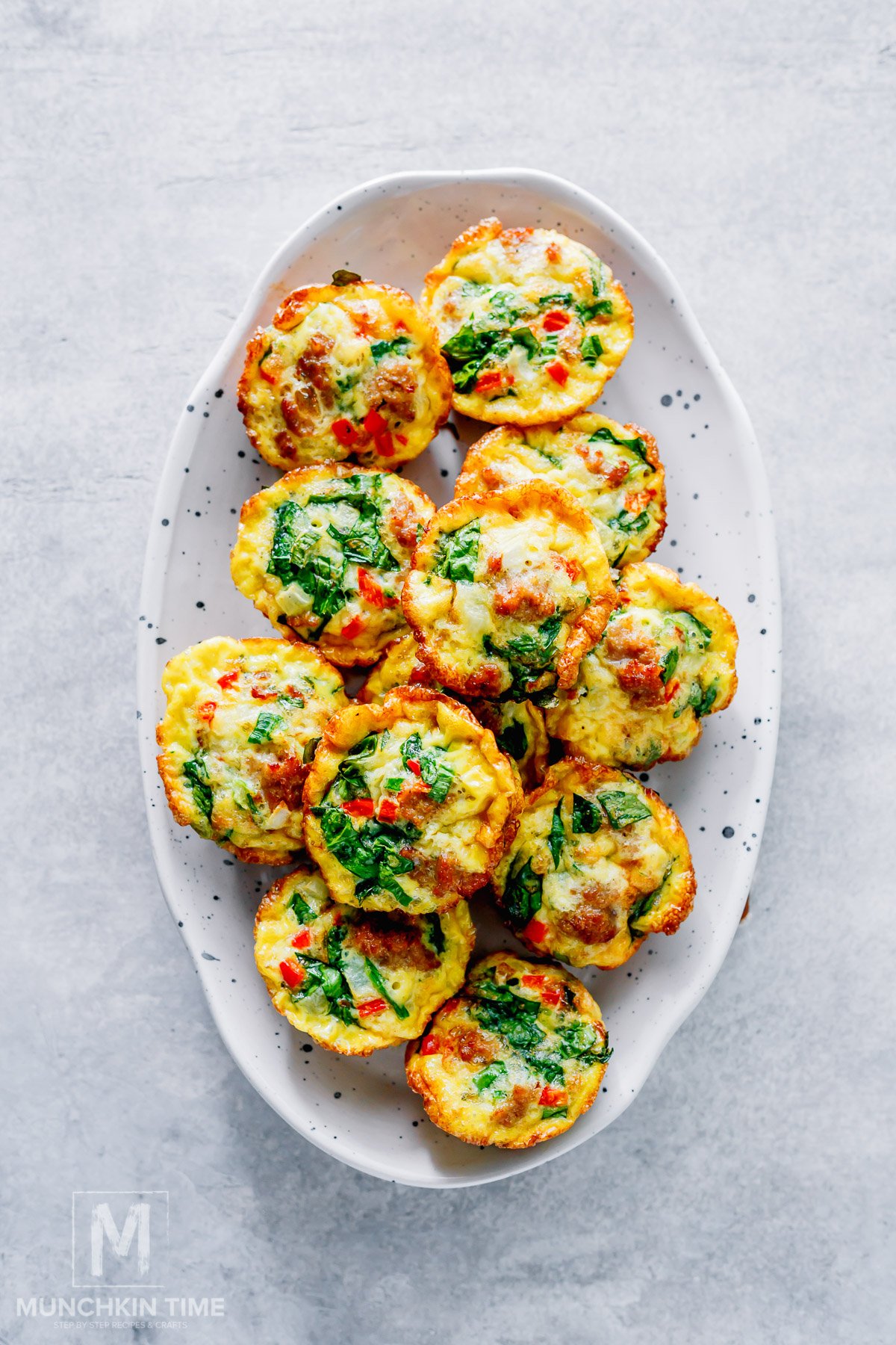 Sausage Egg Muffins on a platter.