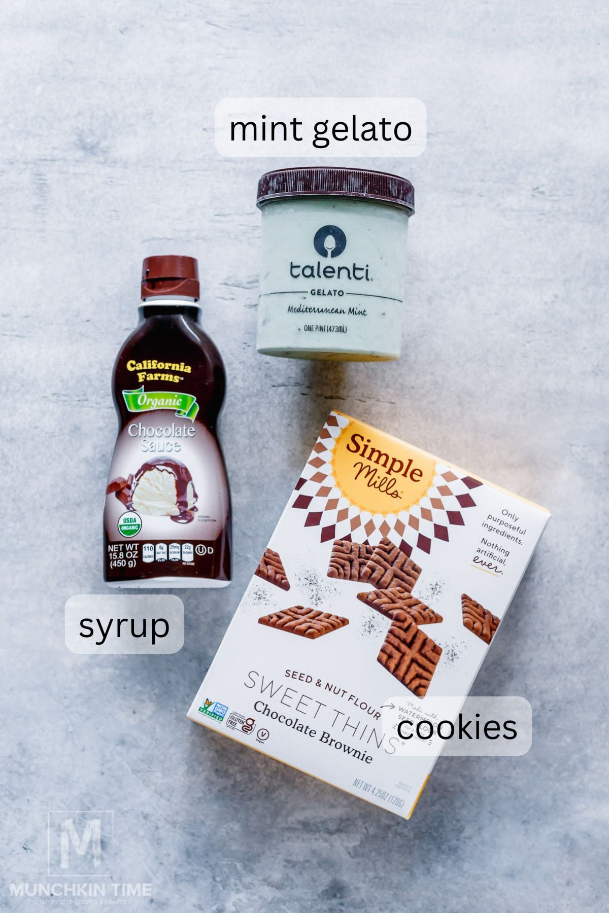 ingredients for Copycat Costco Double Chocolate Mint Sundae