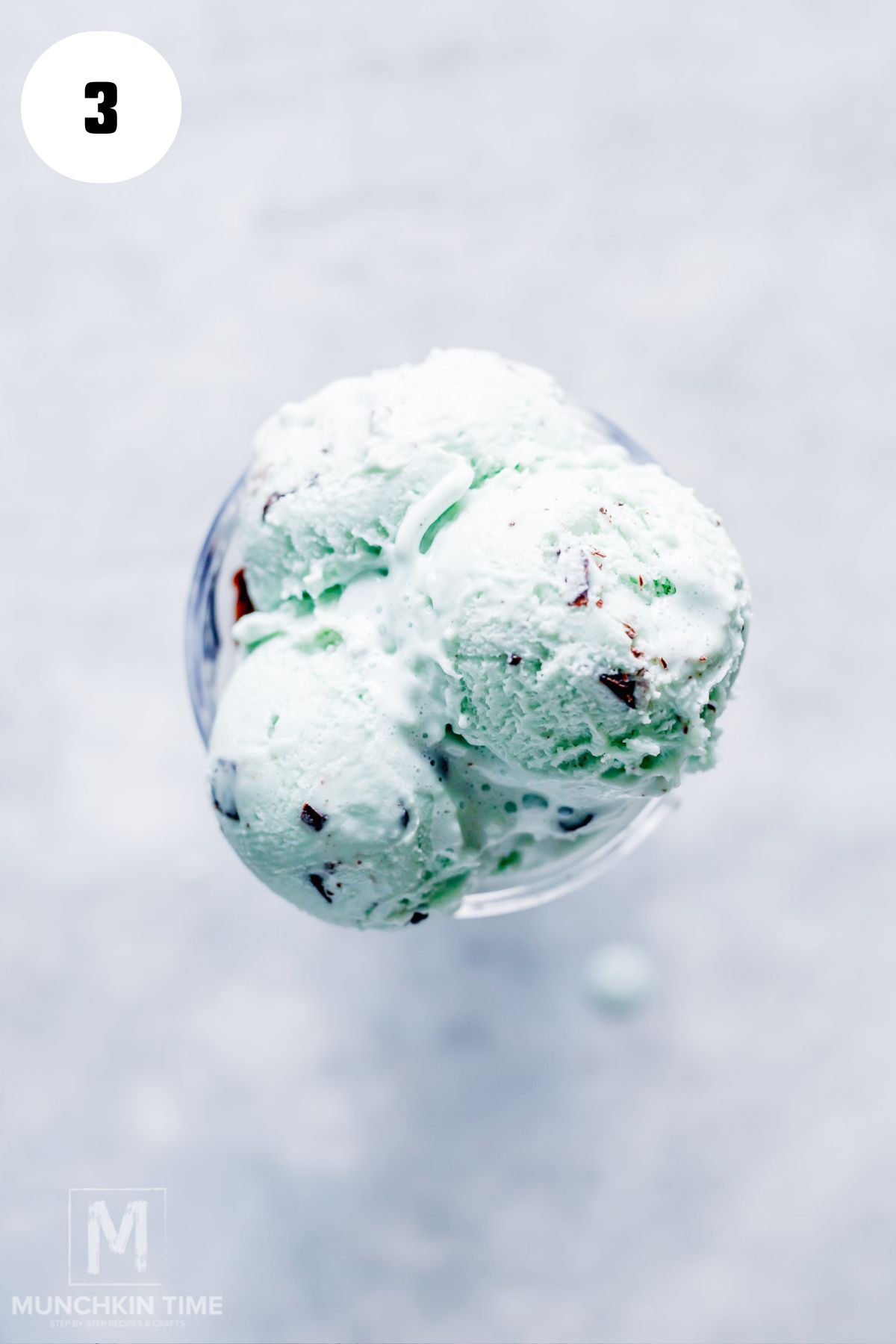 Scoop of the chocolate mint Gelato inside the cup