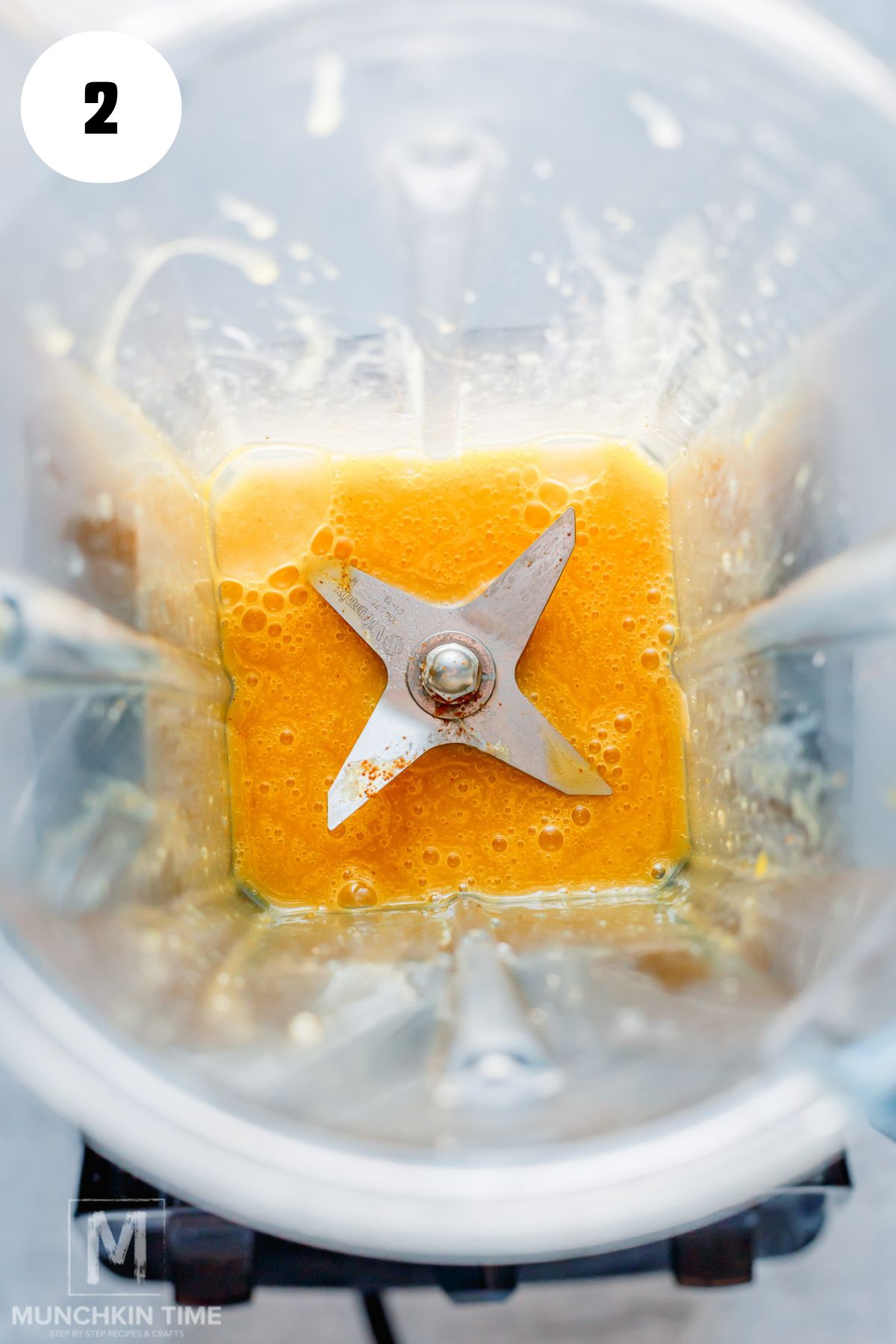 egg yolks with spices blended in the blender.