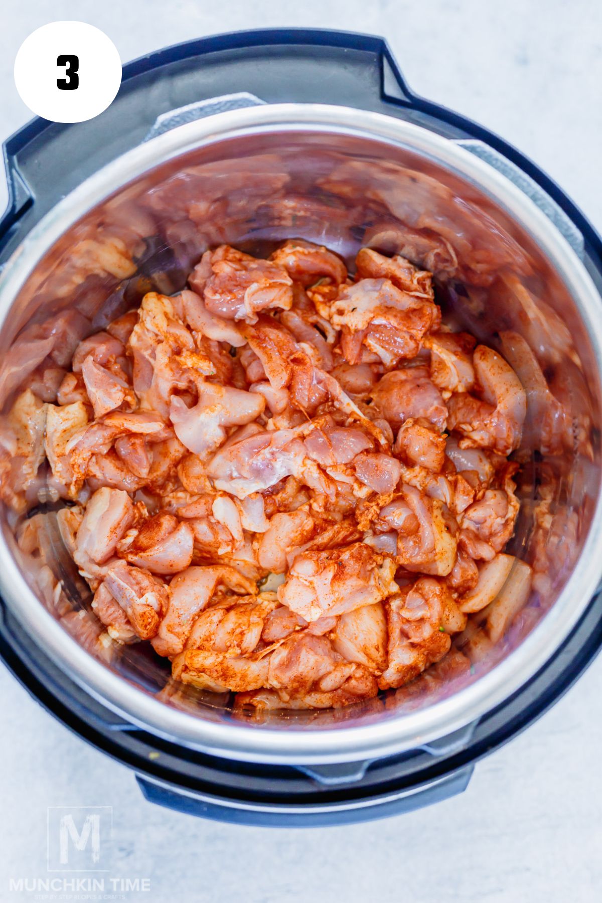 chicken thighs added to the Instant pot.