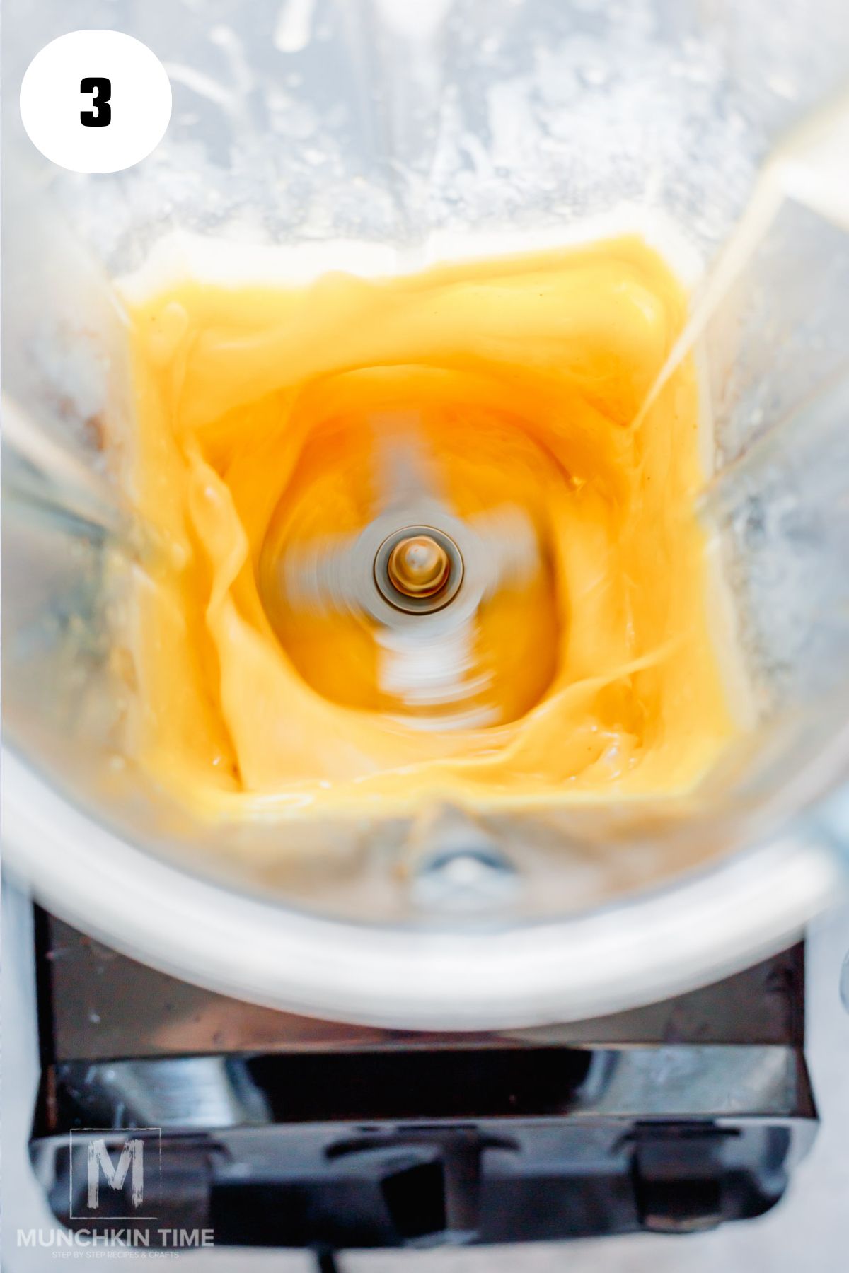 blender hollandaise sauce is almost done blending.