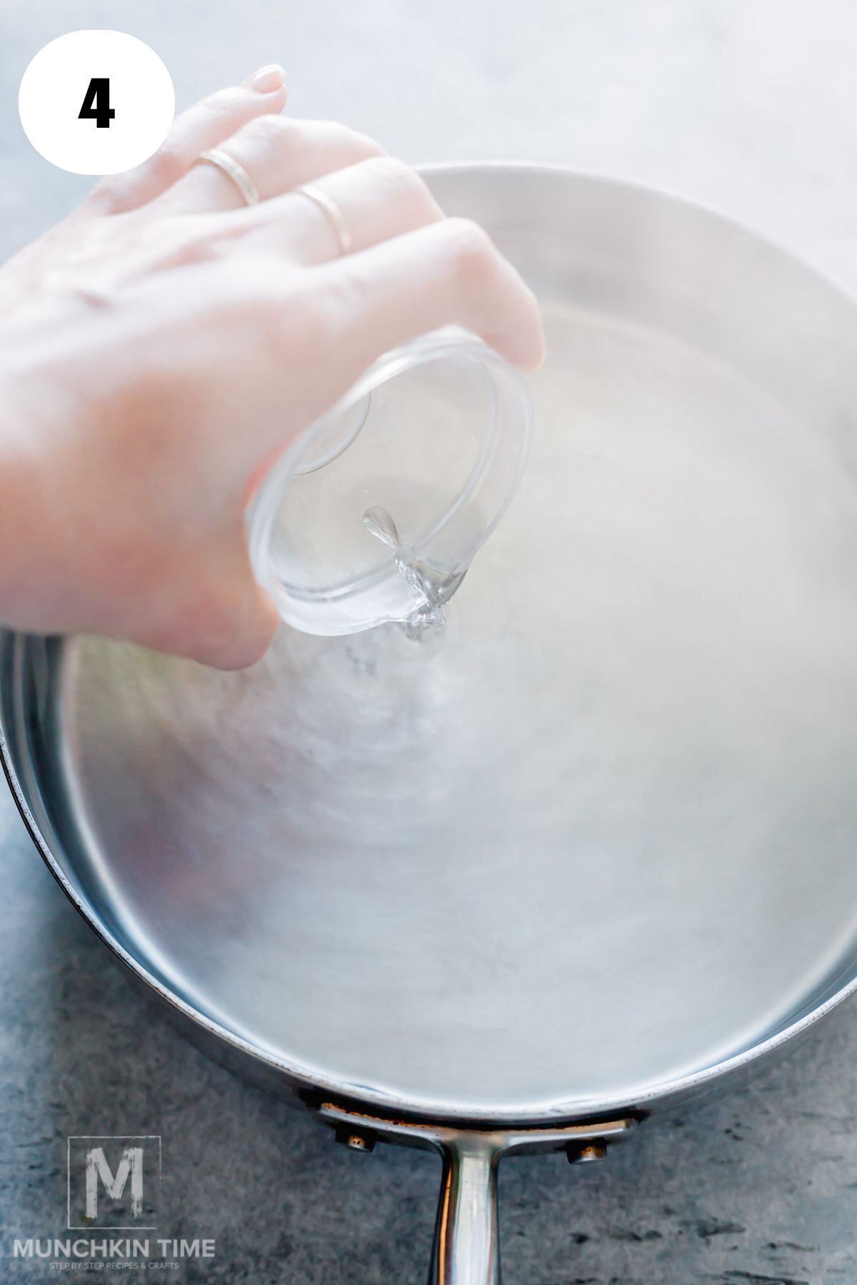 vinegar added to the hot water.