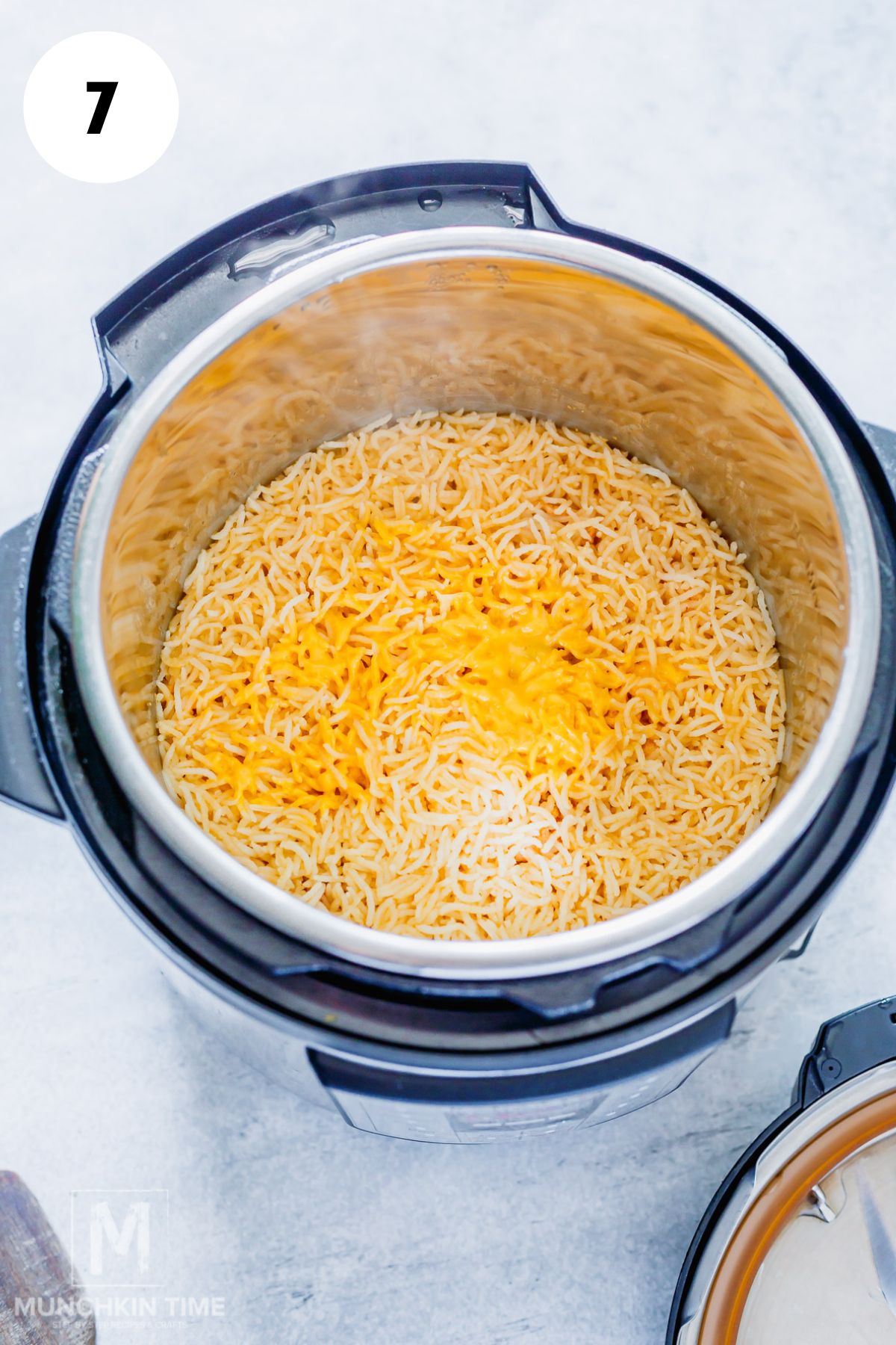 rice is done cooking inside the instant pot.