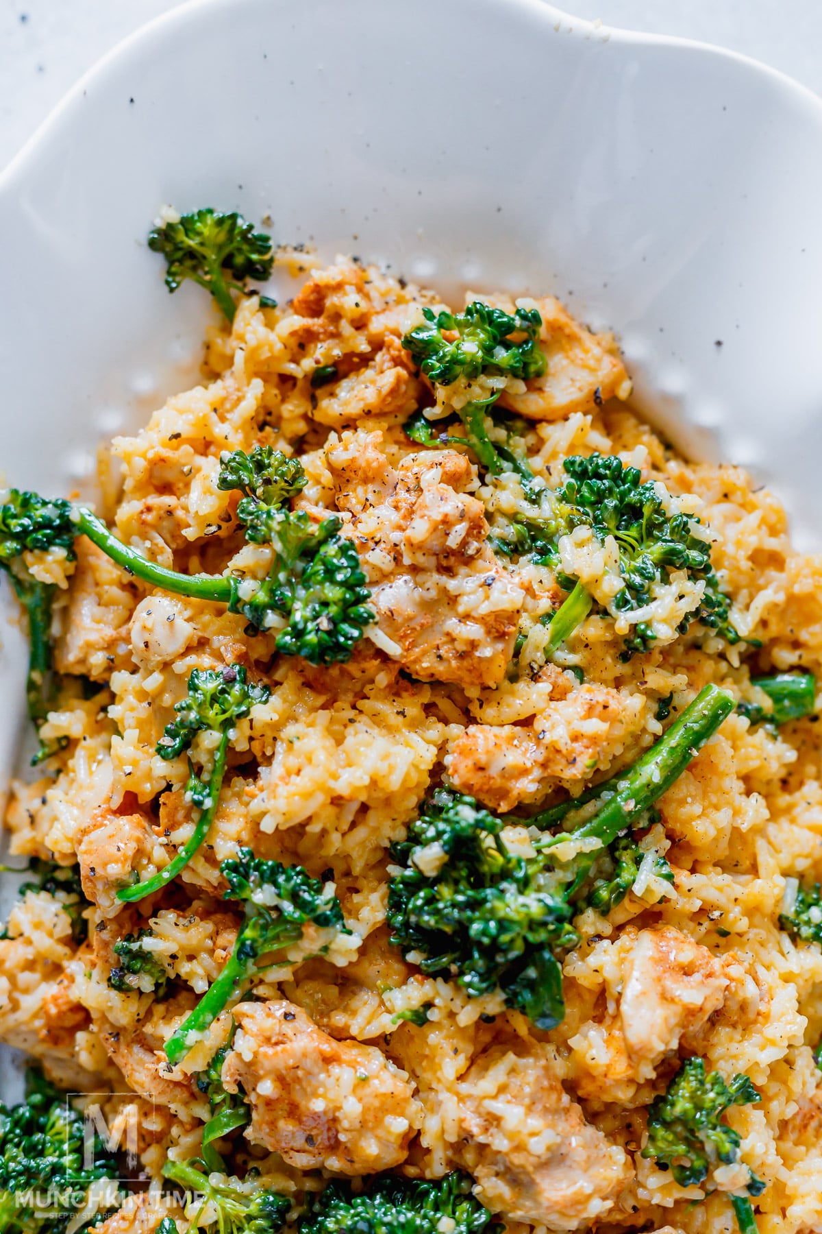Instant Pot Chicken and Rice with broccoli.