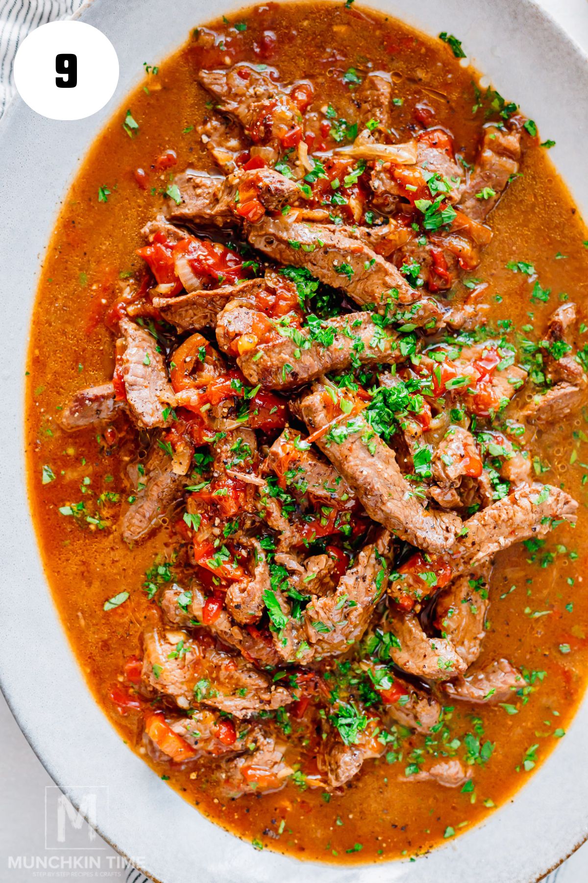 Slow cooker pepper steak with beef bell peppers and onions