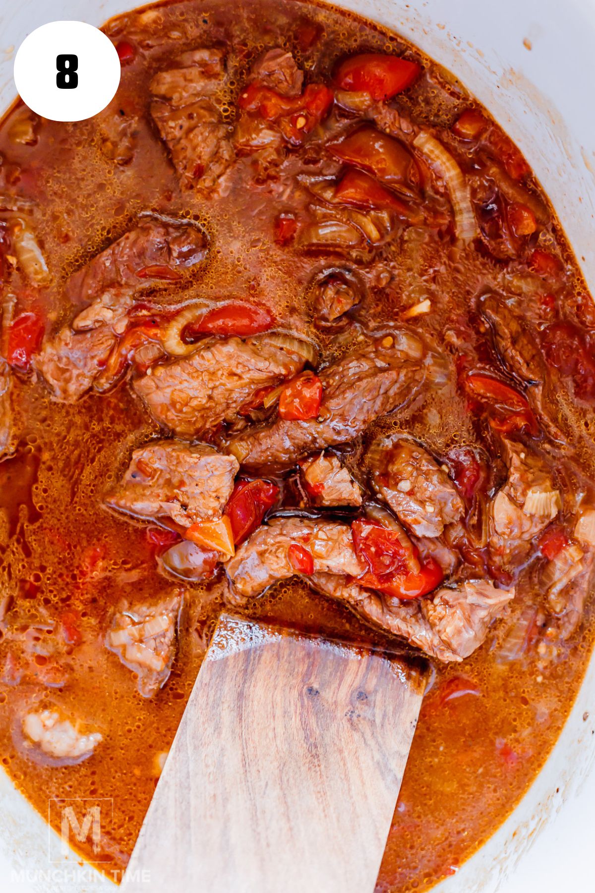 Crock Pot pepper steak with tender beef, bell peppers and savory sauce