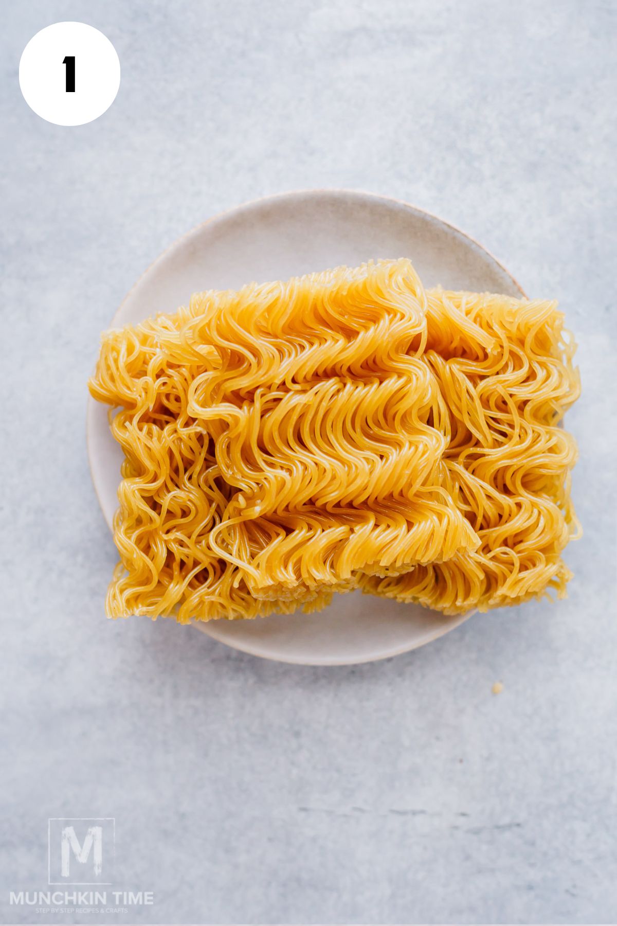 noodles on the plate before cooking.