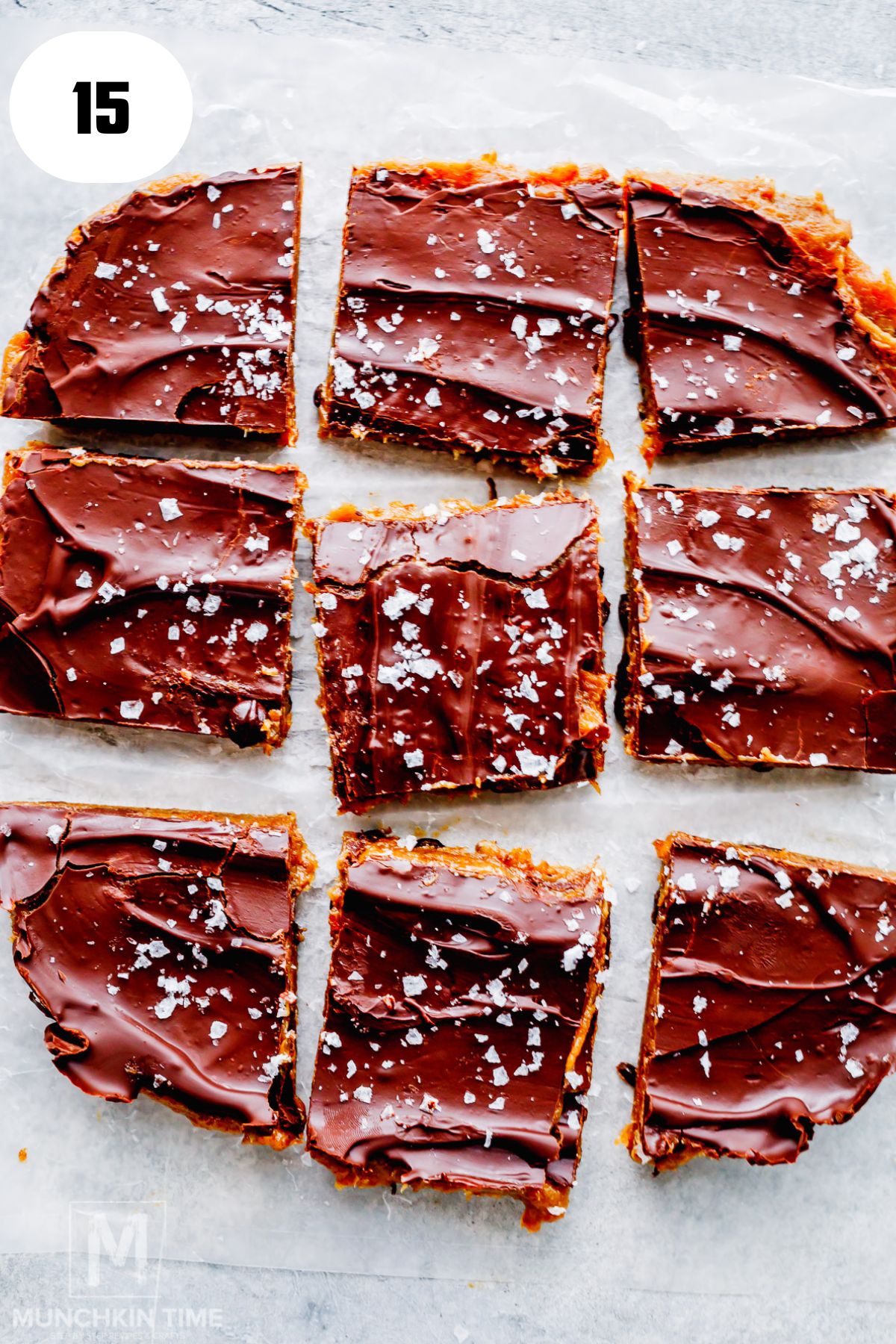 Cutting chilled cookie dough protein bars into individual squares